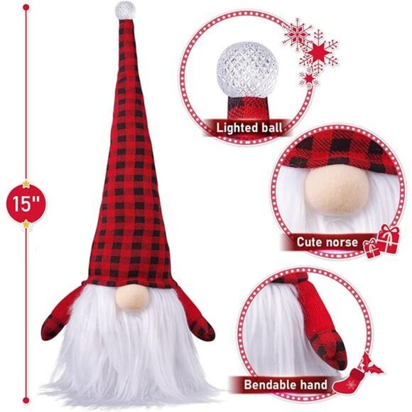 Christmas Gnome Decorations, (Red & Green) - Picture 6 of 6